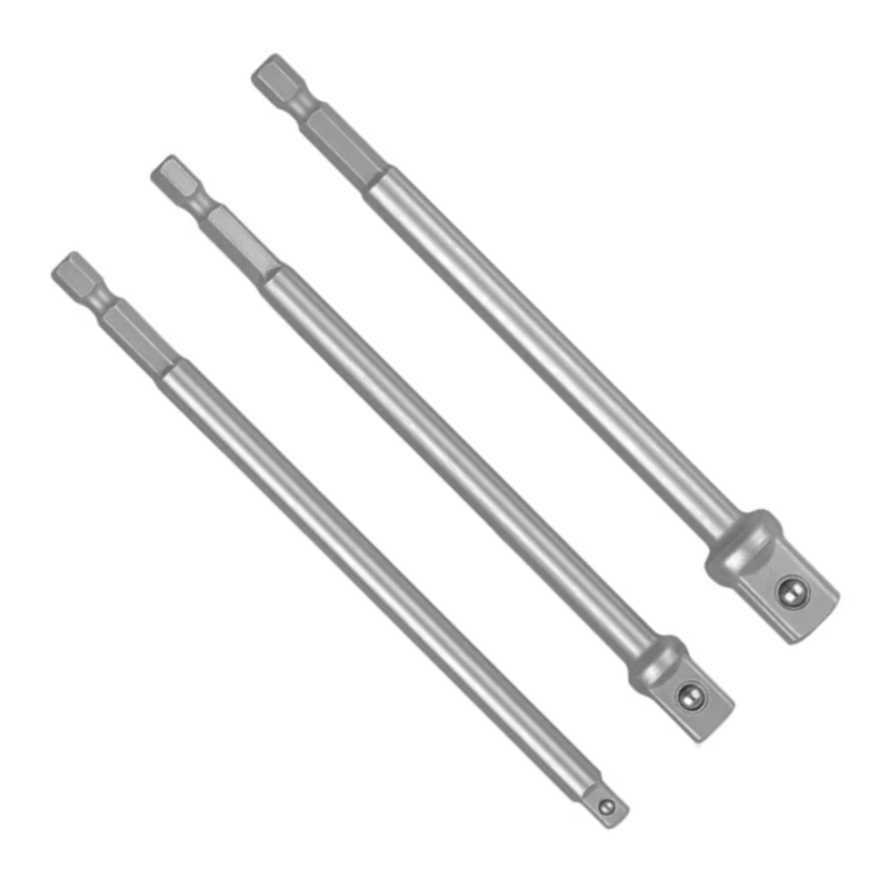 Hexagonal Shank to Square Drive Socket Adapter Bar With AntiSlip Design 150mm Length 1/4 3/8 1/2 Size for Multiple Power Tool