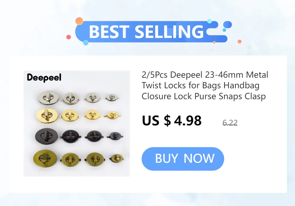 2/5Pcs Deepeel 40X45mm Metal Snap Lock Handbag Clasps Closure Buckle DIY Purse Twist Turn Locks Bags Replacement Accessories