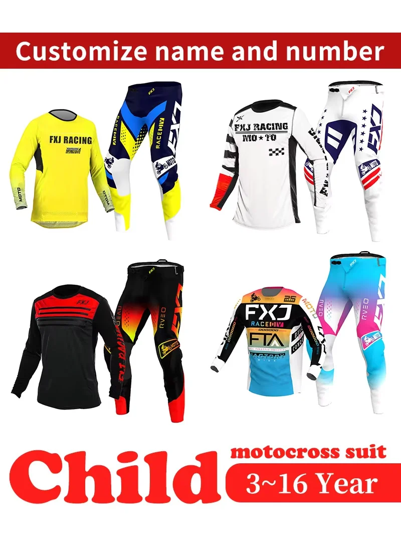 motocross gear set child 3 4 5 6 7 8 9 10 11 12 years boy Enduro racing suit girl cross MX MTB Off-road Jersey Pant Kits ATV