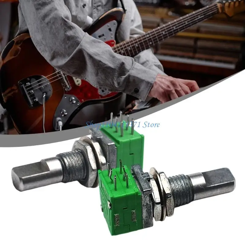 P9FC Set of 2 Professional Noise Cancelling Guitar Volumes Tone Control Stacked Potentiometer Metal Construction for Guitar