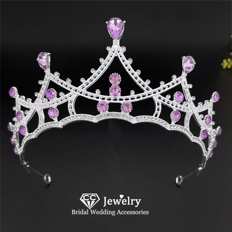 

CC Crown for Women Wedding Accessories Bridal Headpiece Engagement Hair Ornaments Trendy Crystal Coronets Headdress Party YQ191
