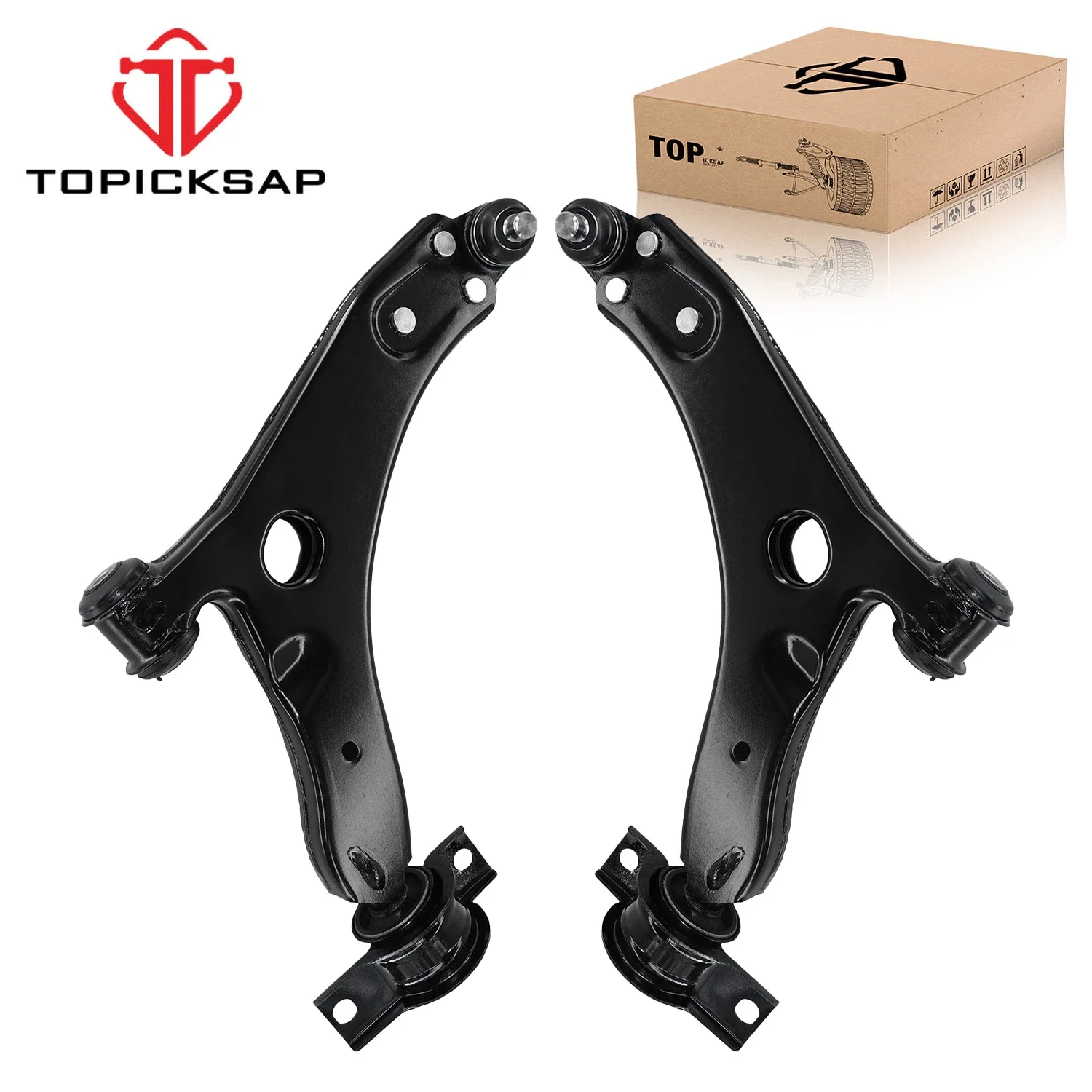 TOPICKSAP 8Pcs Front Left/Right Lower Control Arm & Stabilizer Link Tie Rod Set for Kia Rio 2012-2017 K80407 K80408