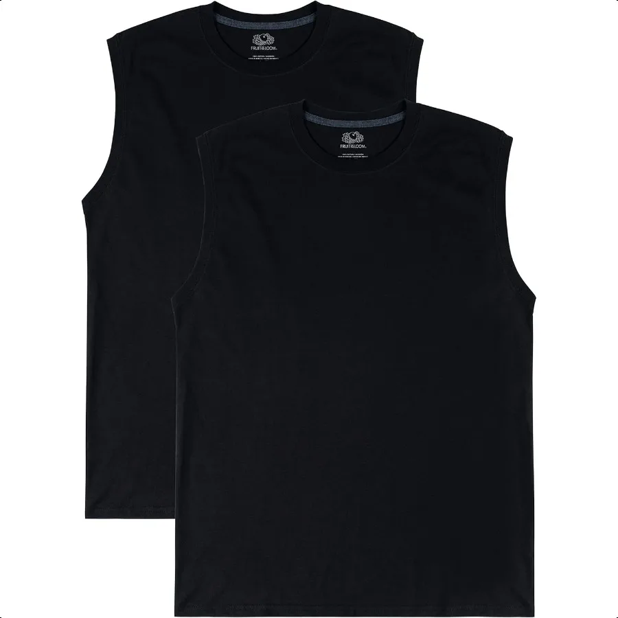 

Fruit of the Loom Men's EverSoft Cotton Sleevel Moisture Wicking TShirts with Odor Control