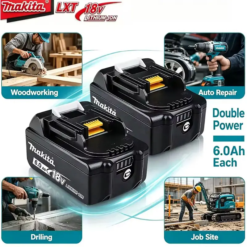 Batteria originale Makita 18V Li-Ion 5000mAh/6000mAh, caricabatterie DC18RC, protezione BMS di alta qualità, indicatore LED, LXT BL1850B BL1860B