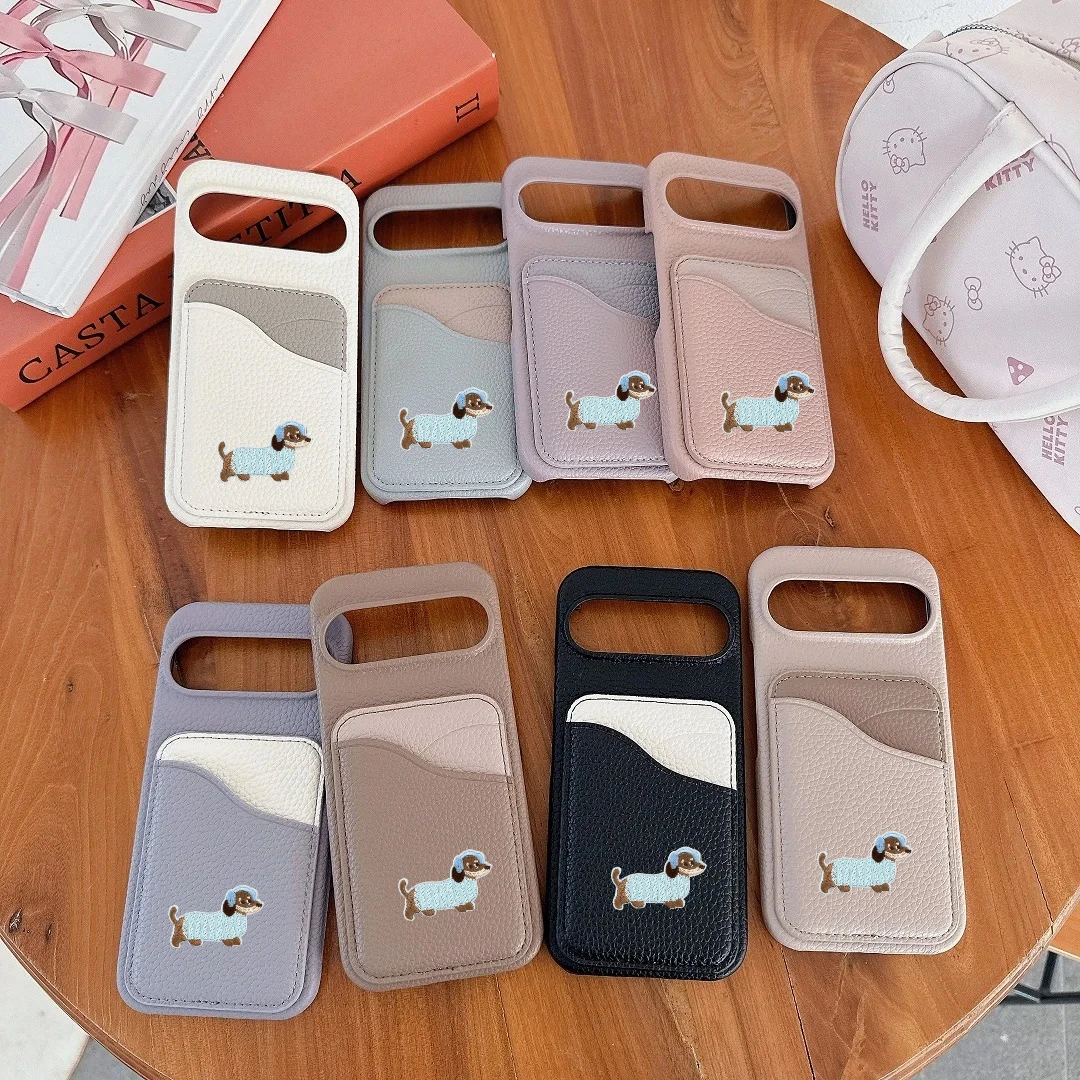 

Fashion Cute Puppy Pattern Splice Design Leather Case For Google Pixel 10 9 Pro XL 8 7 6 A/Pro Card Slot Wallet Protection Cover