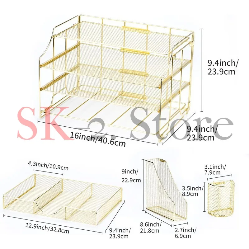 File storage rack Multi-layer gold storage No punching Multifunctional office supply rack