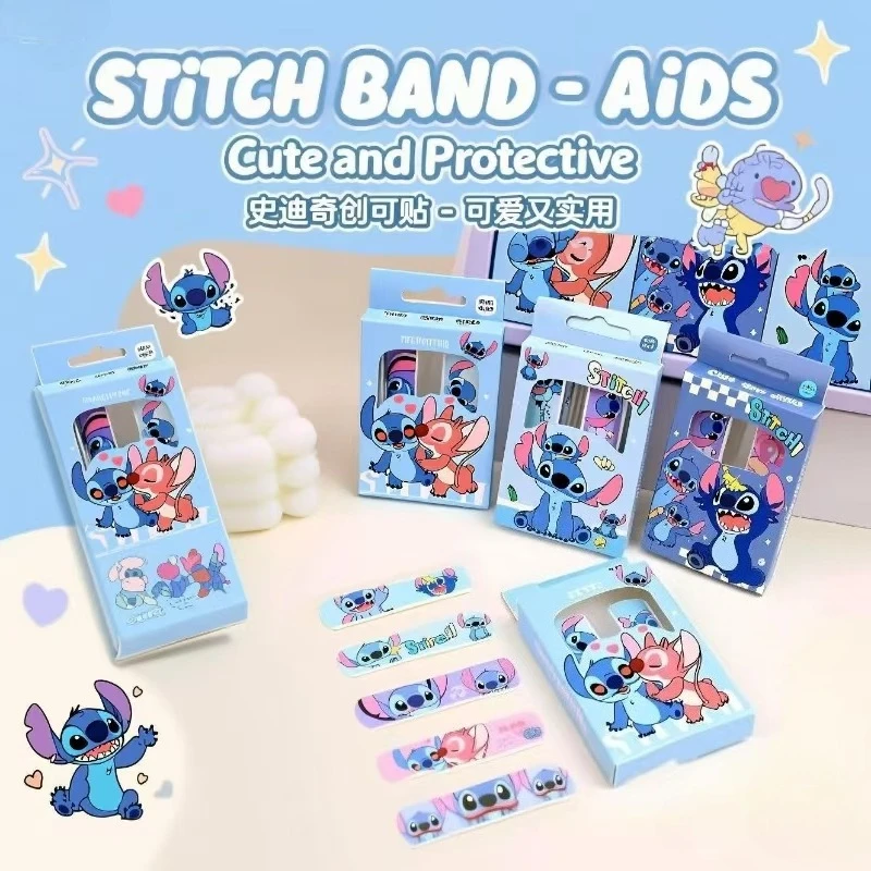 Аниме Stitch Band Aid 1 коробка креативный водонепроницаемый кровоостанавливающий пластырь портативный пластырь на рану для студентов спортивные принадлежности первой помощи