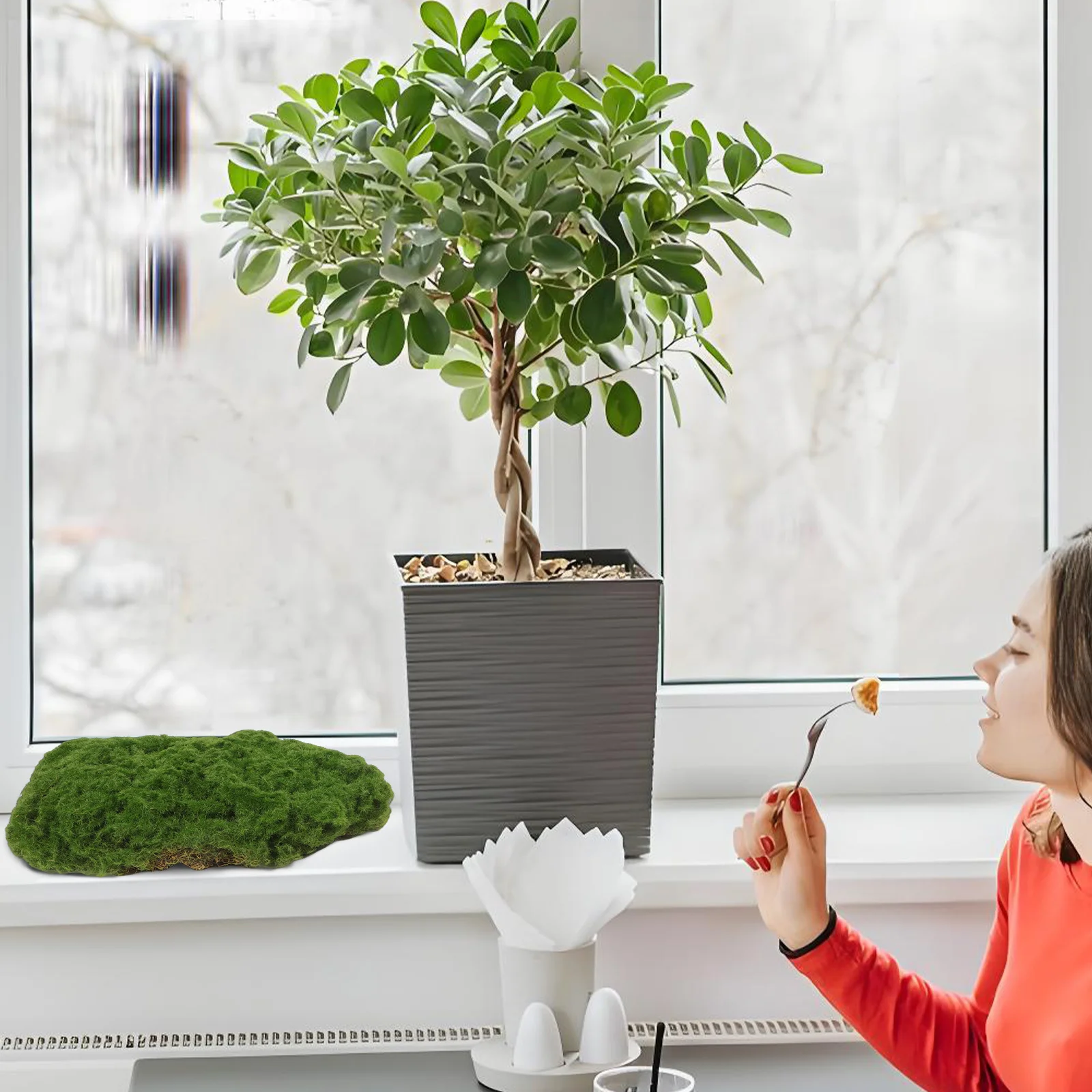 

4Pcs Artificial Landscape Fake Moss Stones for DIY Crafts and Floral Arrangements Ideal for Indoor and Outdoor Decor