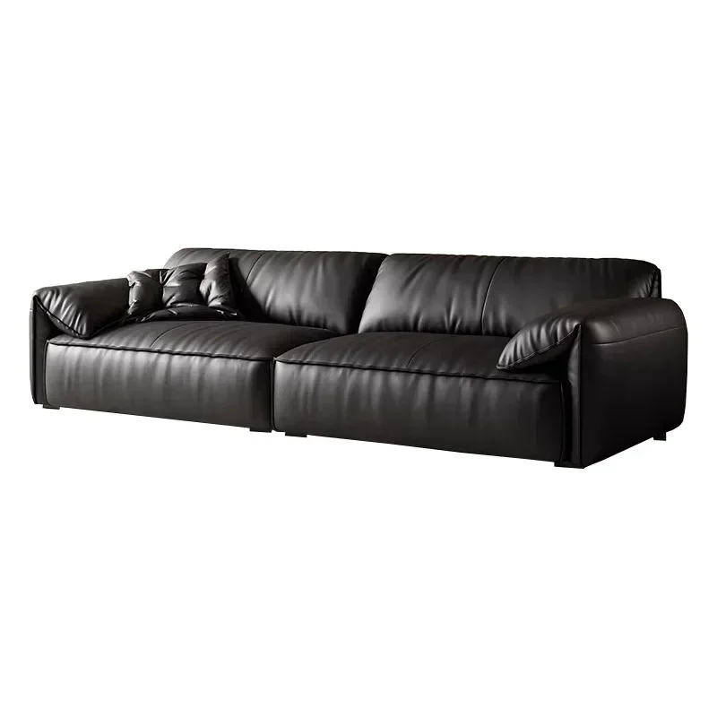 Leather sofa living room Italian minimalist first layer cowhide