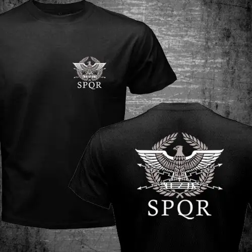 New SPQR Roman Rome Senate Military Faction Eagle Logo Men T-shirt Short Sleeve Casual Cotton O-Neck Summer TShirts