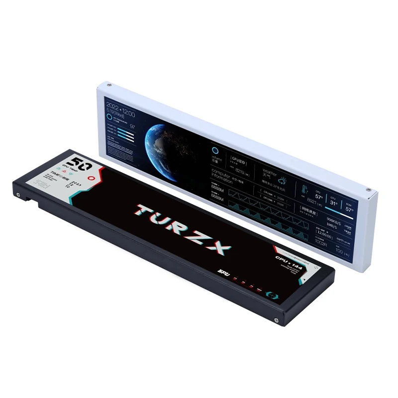 Turing-Smart 9.2'' IPS Secondary Screen Type-C,White/Black, Computer Case Monitoring Display AIDA 64 freely