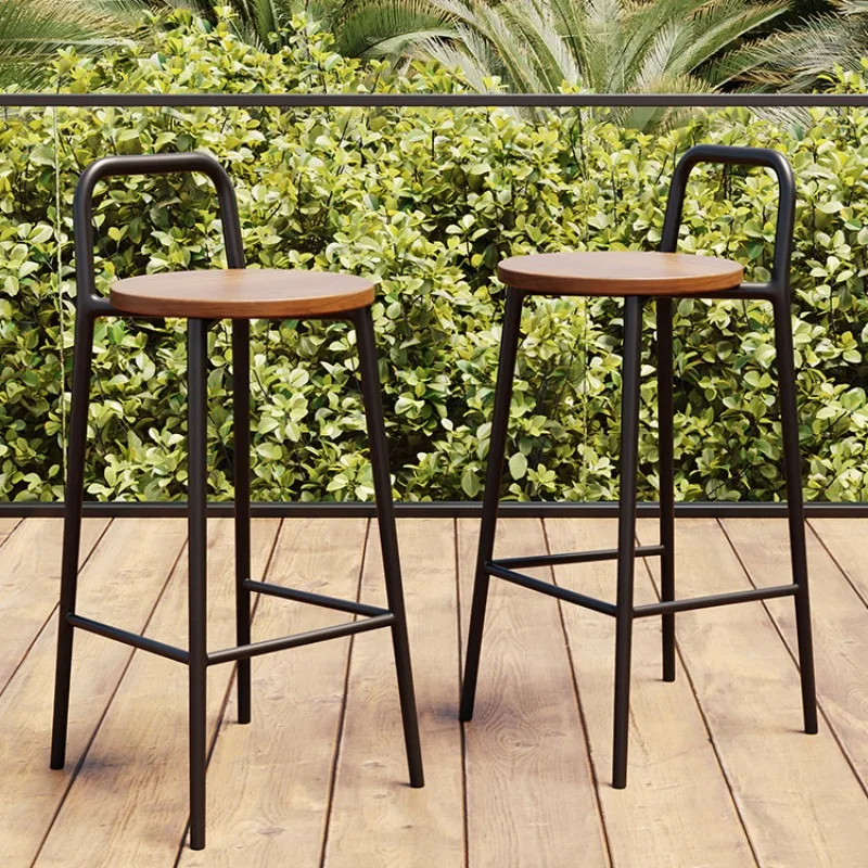 Respaldo de Bar nórdico, taburetes de silla de jardín de diseño de cocina alta, muebles, taburete giratorio de hierro, paso Poltrona ajustable para