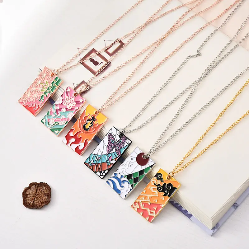 Demon Slayer Corps 9 pilares collar Kimetsu No Yaiba Tanjiro Nezuko Zenitsu colgante regalo figura de acción modelo Juguetes
