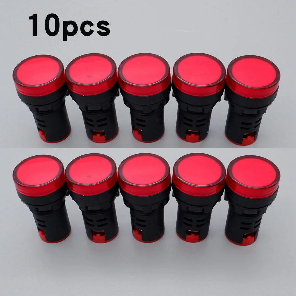 10 stks 22mm Plastic Power Signaal Lamp AD16-22DS LED Indicator Licht 12 V 24 V 220 V Rood groen Blauw Geel Wit Panel Mount
