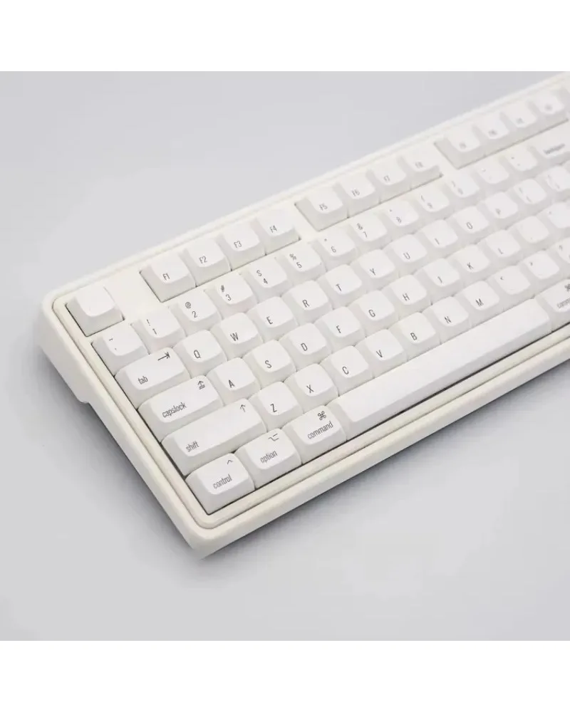 white  keycaps set oem profile pbt keycaps with mac layout for mechanical keyboards
