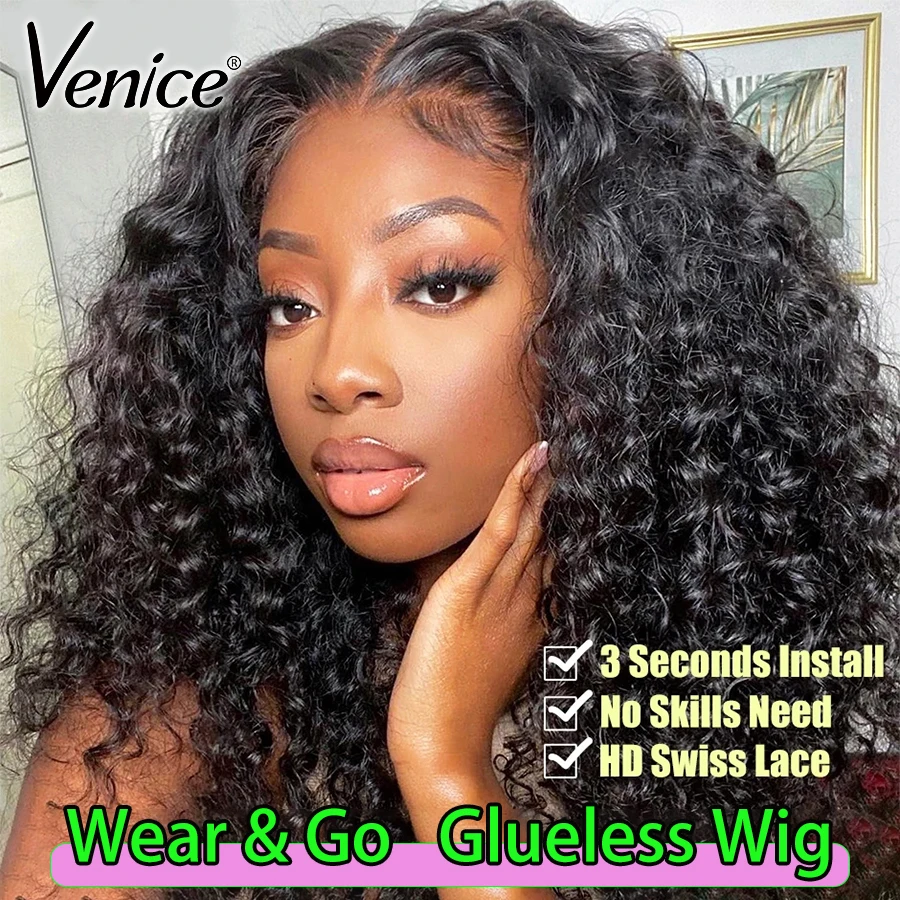 Venice HD Lace Bob Wig 6x6 Glueless Curly Wigs 13x4 HD Lace Frontal Human Hair Wigs 5x5 7x7 Wear Go Glueless Natural PrePlucked