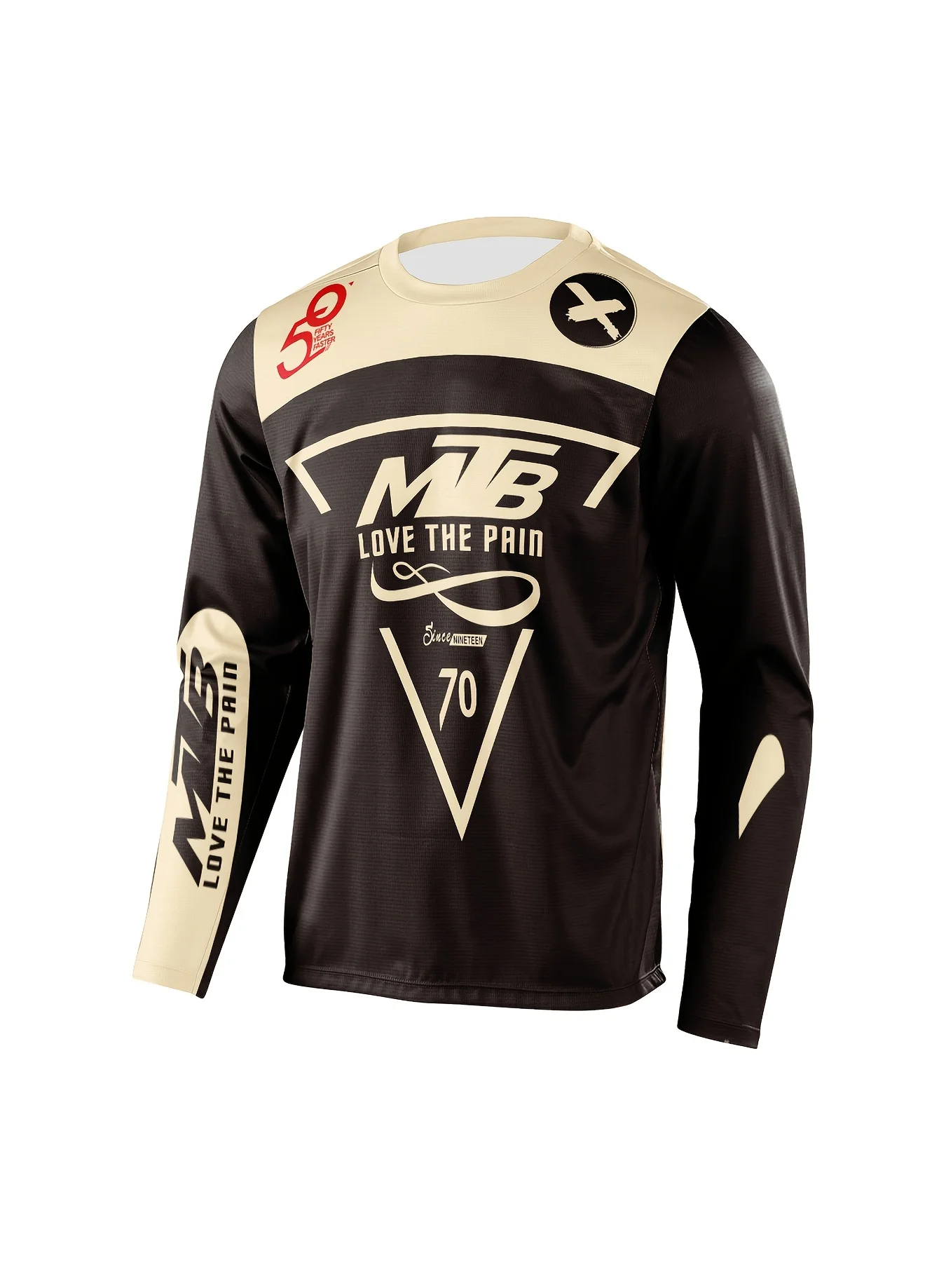 2026 Spring and Autumn MTB Printed Black Long-Sleeved T-shirt for Men and Women, Fashionable and Trendy Motorcycle T-shirt