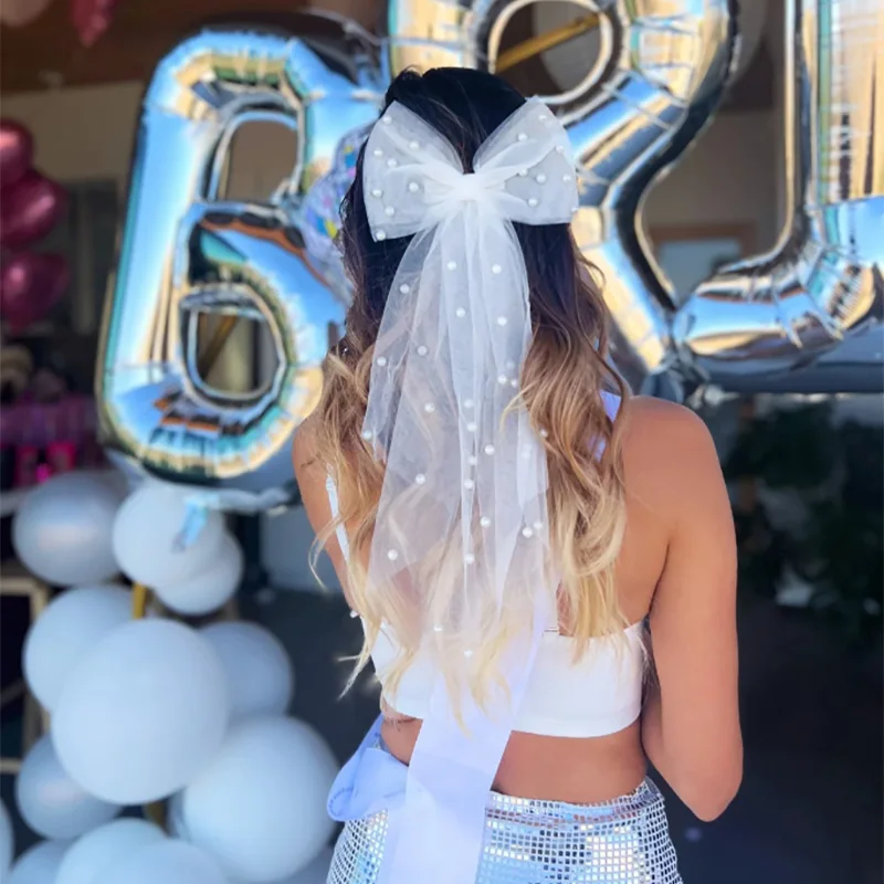 Bride Pearl Veil Ha…