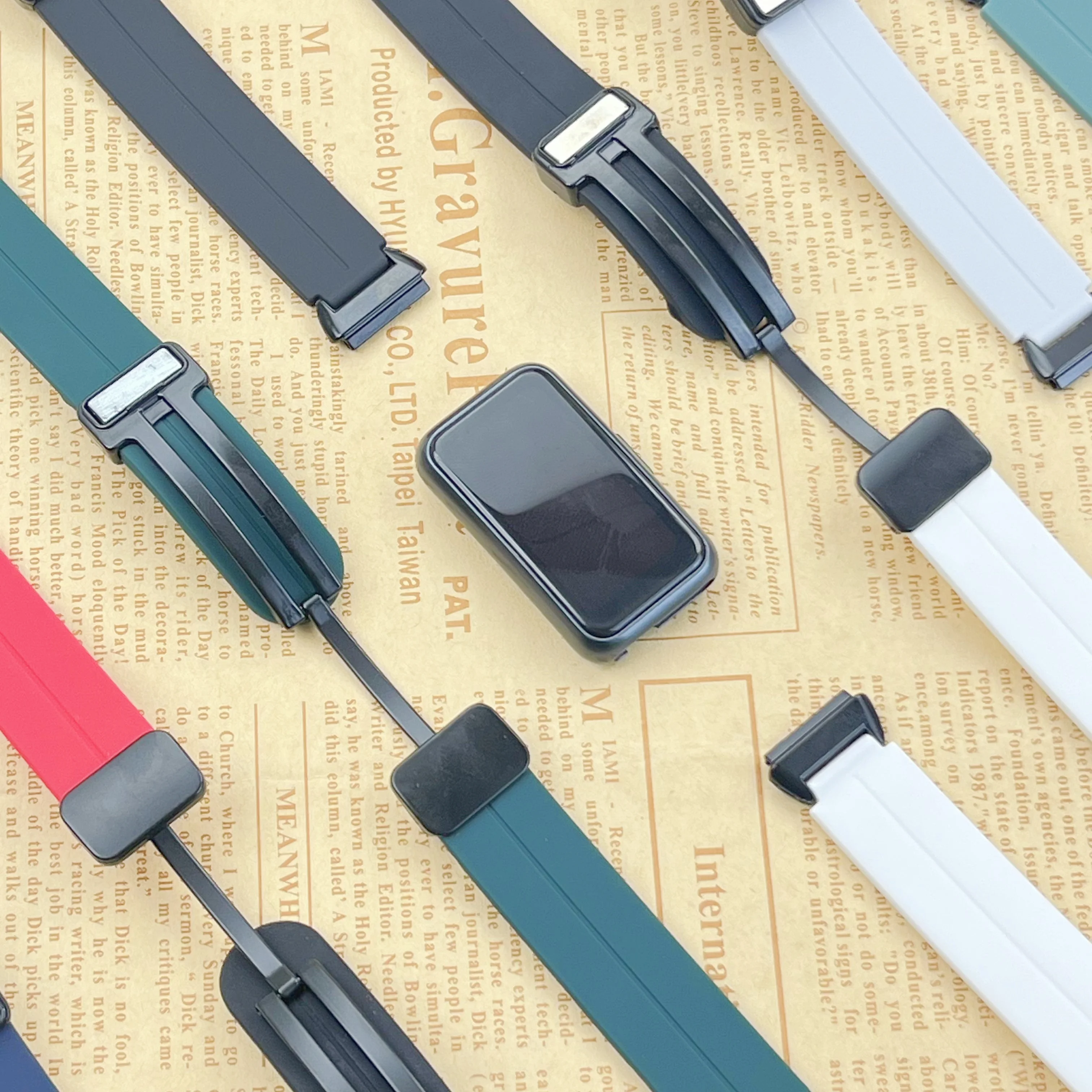 화웨이 밴드 10 9 8용 실리콘 마그네틱 버클 손목밴드, 화웨이 밴드 7 스포츠 워치밴드용 교체 가능한 팔찌