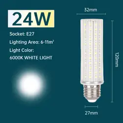 1pc LED Bulb Corn Lamp 110/220V LED Light 10W 20W 24W Bedroom Living Room Decorative Lighting Bulb Light 6000K White Light