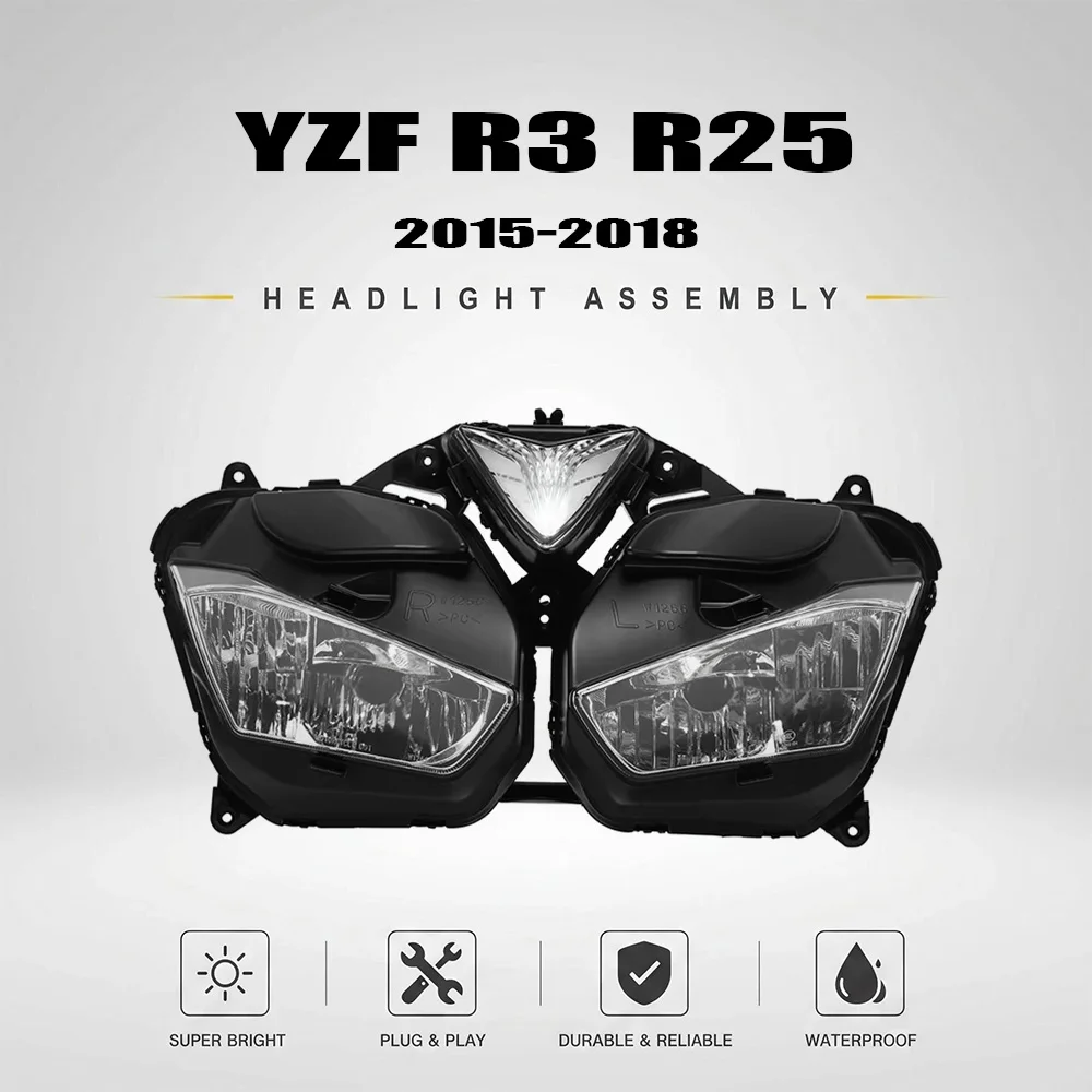 For Yamaha YZF R3 R25 2013-2016 2014 2015 Conjunto De Lámpara De Faro Delantero Apto Para Motocicleta