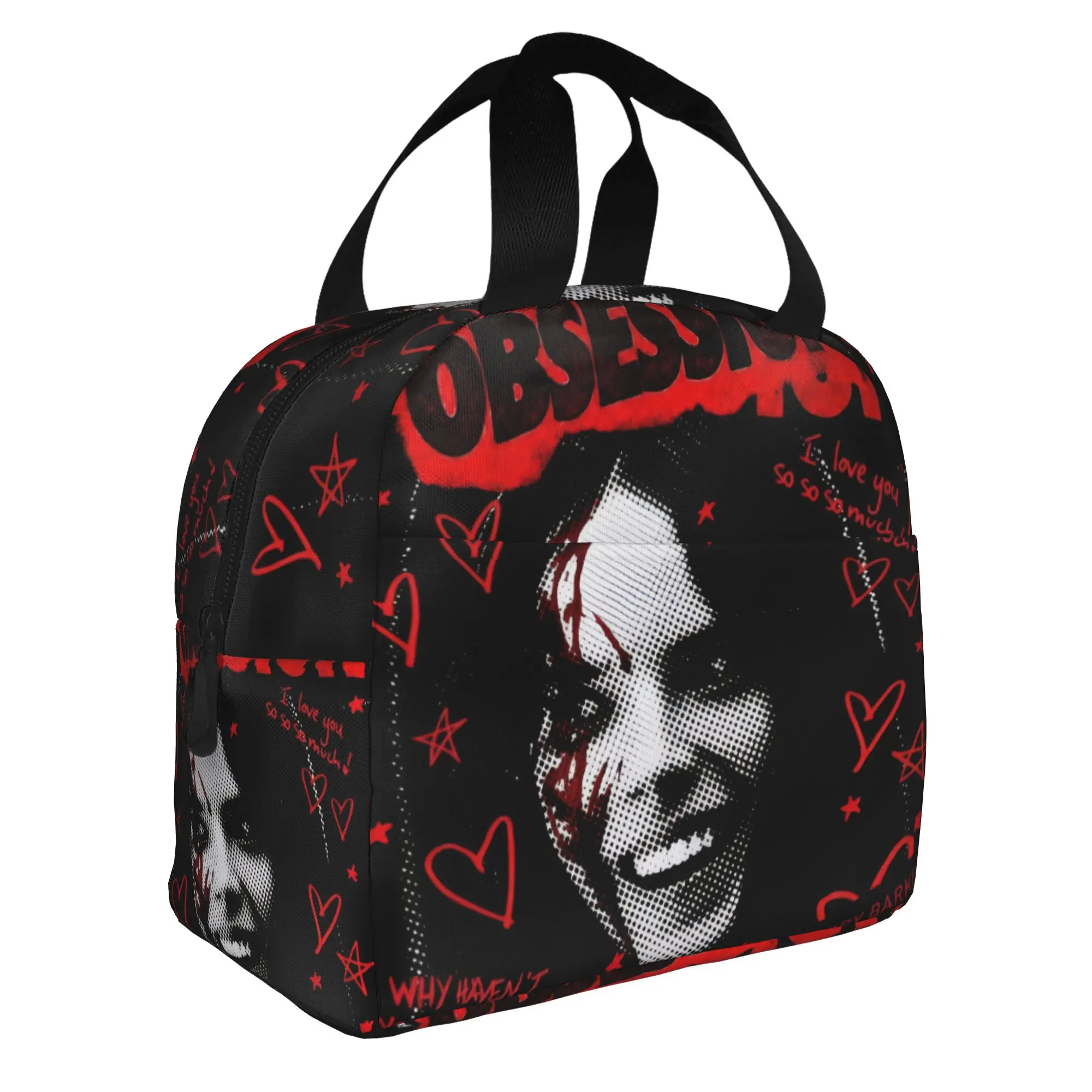 O-Obsessions Thermal Insulated Lunch Bags Women Scary Film Portable Lunch Tote for School Office Outdoor Storage Food Box