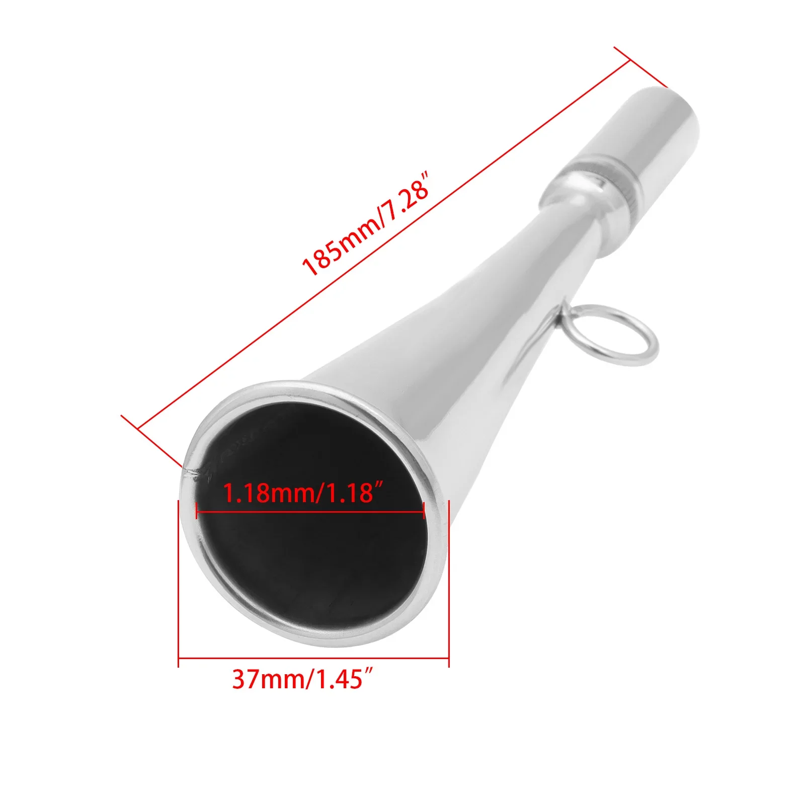 Small Handheld Horn Loud Stainless Steel Horn 185MM Boat Foghorn Used As An or Backup Horn for Small Yachts