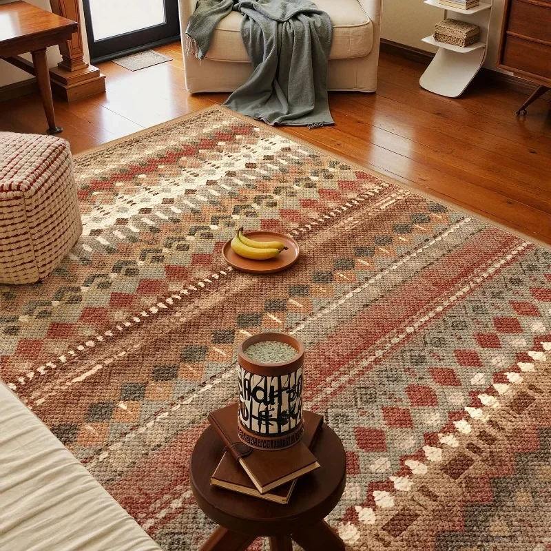 Ethnic style carpet, coffee table blanket, household bedroom bedside blanket