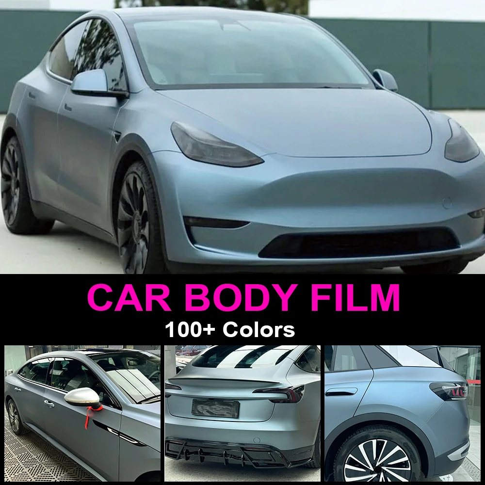 PET Matte Blue Grey Car Wrap Vinyl Film Scratch-Resistant Cover Auto Full or Partial Body Motorcycle Vehicle Color Modified