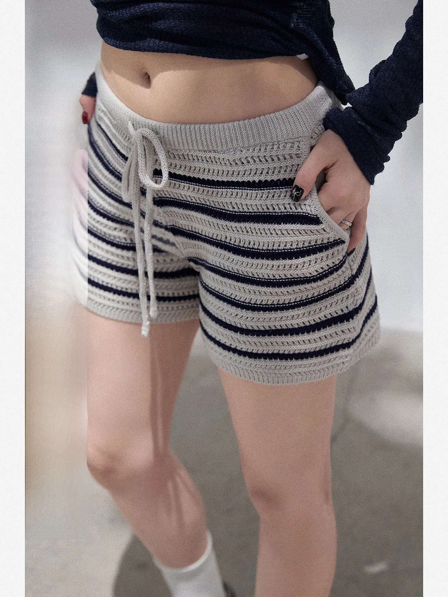 

High Waist Wide Leg Casual Pants Women Summer Striped Short Loose Fit Versatile Trousers Casual Straight Leg High Waist