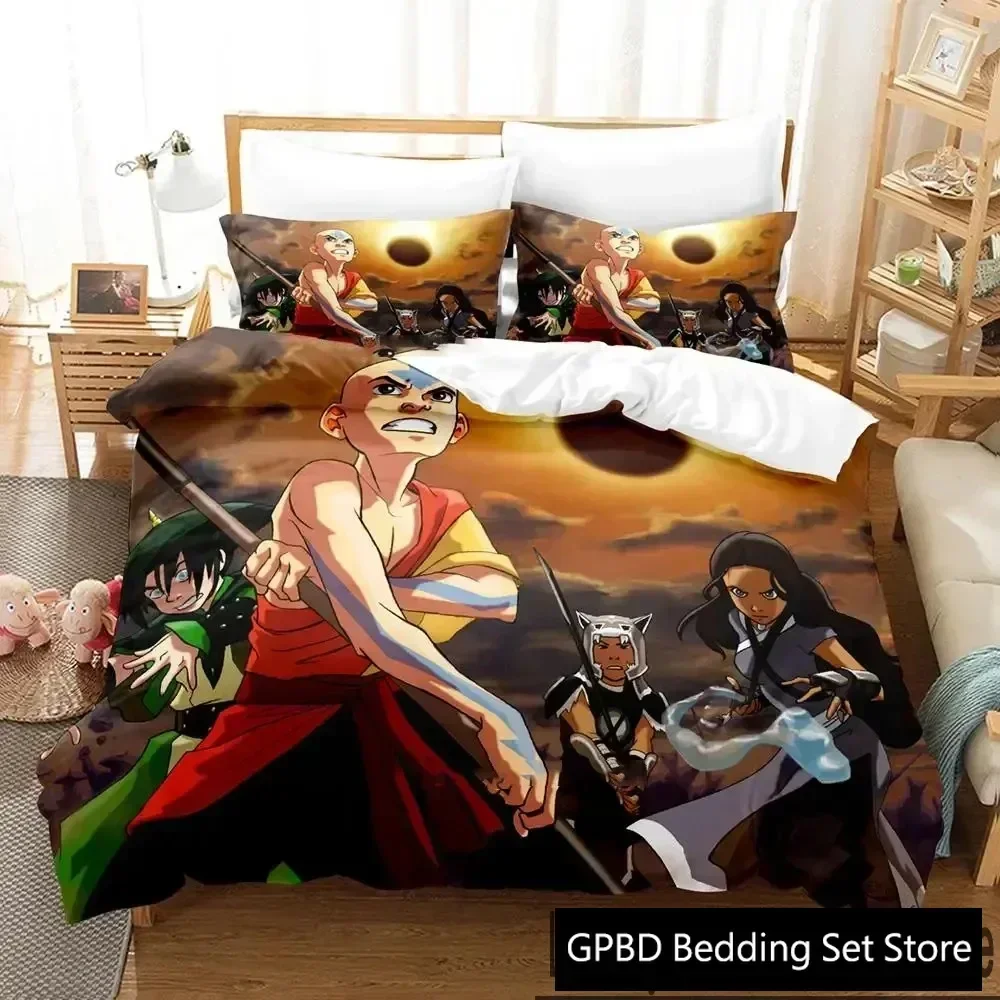 Luxury New 3D Print Cartoon Avatar The Last Airbender Bedding Set Boys Girls Twin Queen King Duvet Cover Pillowcase Bed Adult