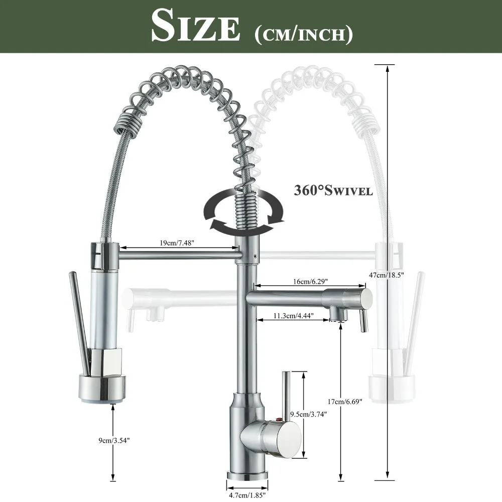 Miscelatore spruzzatore estraibile con maniglia singola girevole per lavello da cucina in nichel spazzolato