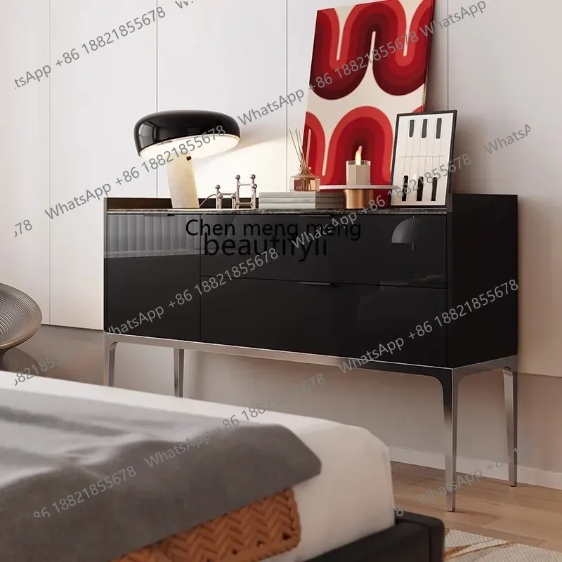 cc182modern high-end feeling against the wall dining side cabinet hotel art secret cabinet luxury stone countertop side designe