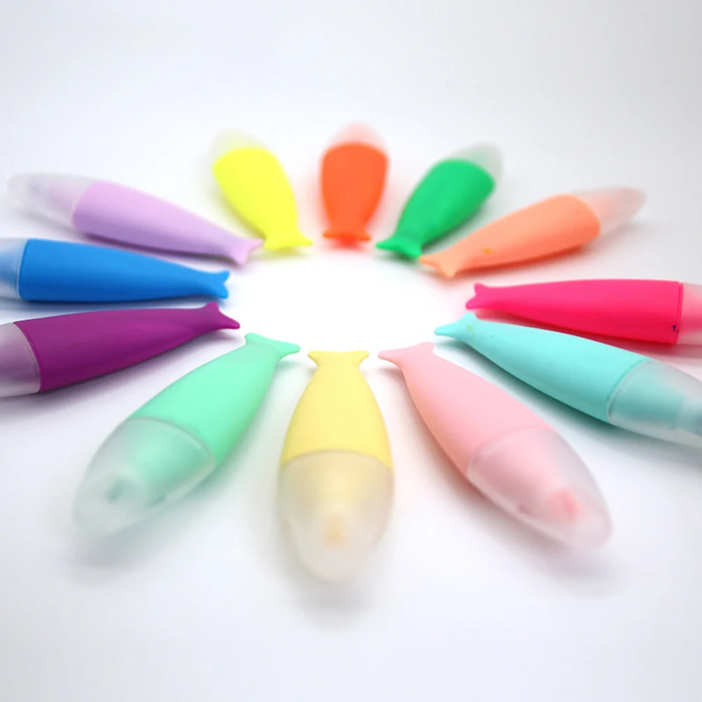 

12 шт. разноцветные флуоресцентные акварельные ручки офисный маркер абс цветные ручки