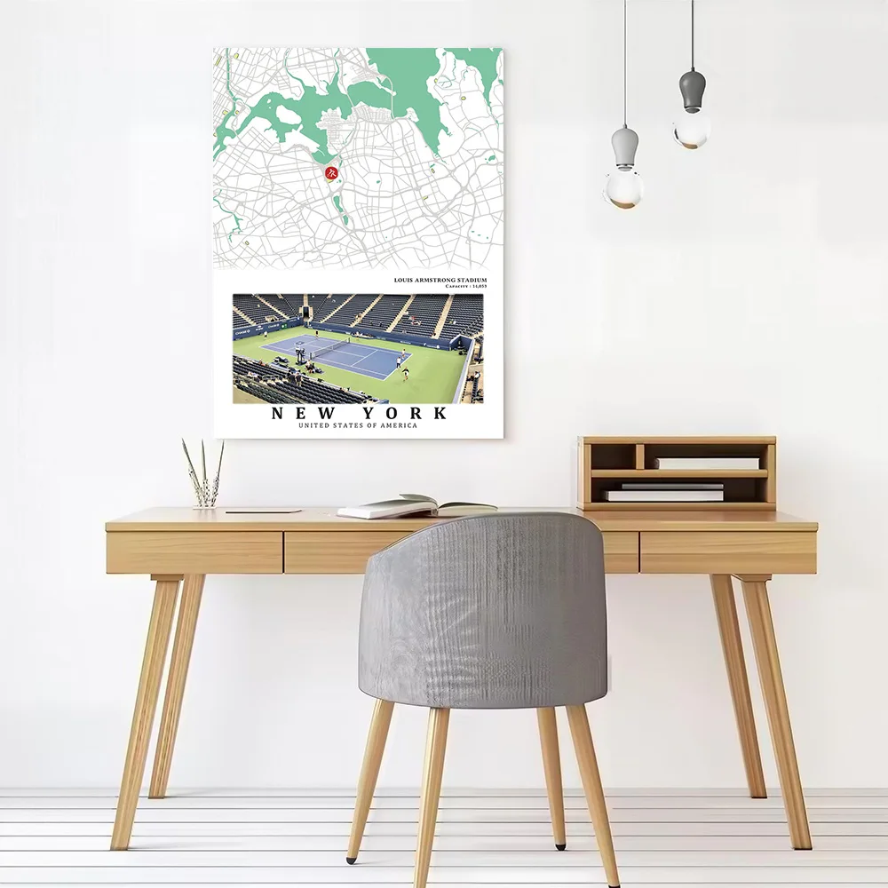 Louis Armstrong Stadium 14 Canvas Wall Art Poster Custom Photo Print Modern Painting for Fans Decoration Living Room Home Decor