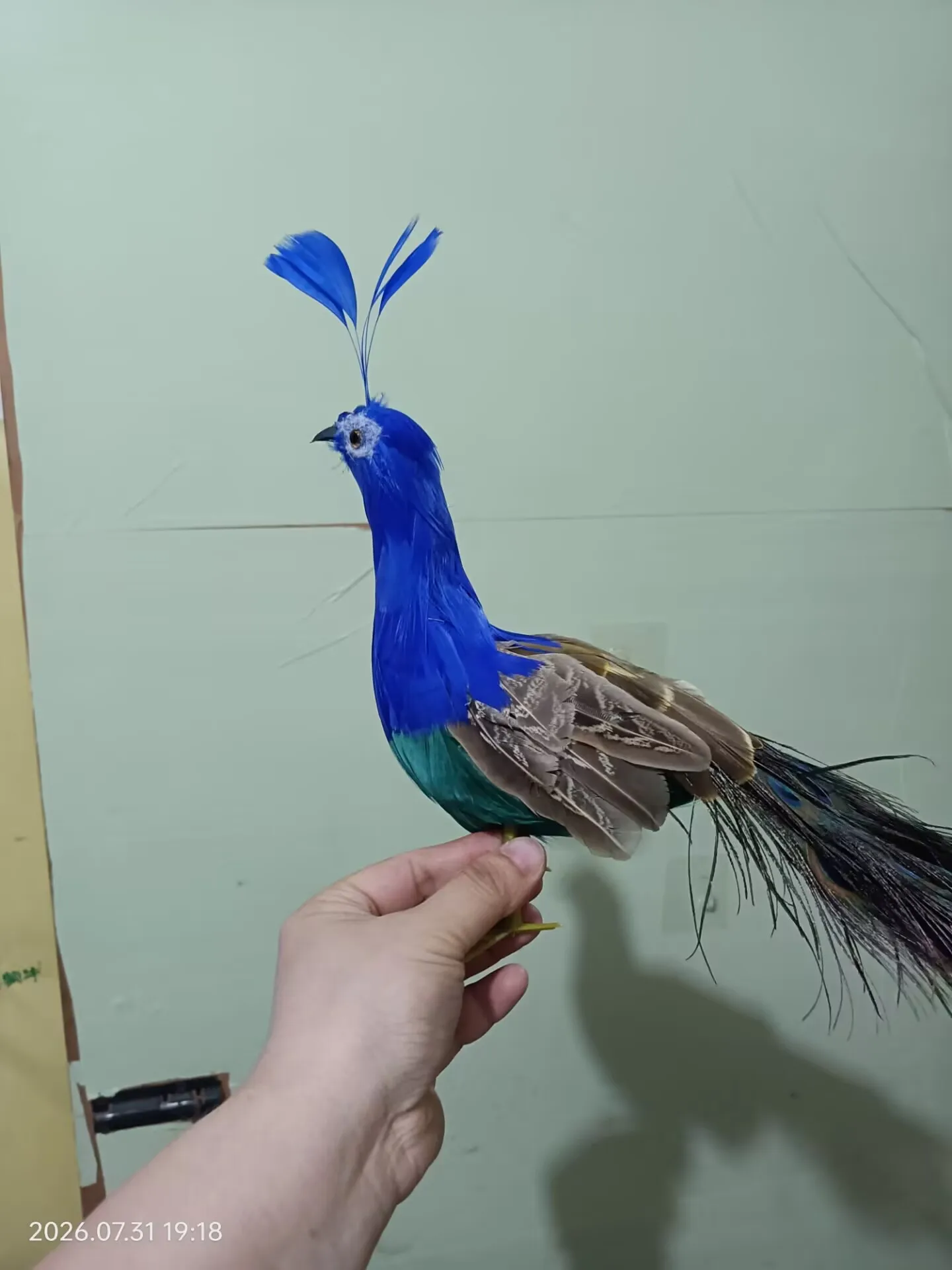 small cute Peacock Model Foam & Feather Simulation Bird Home Decor about 35cm