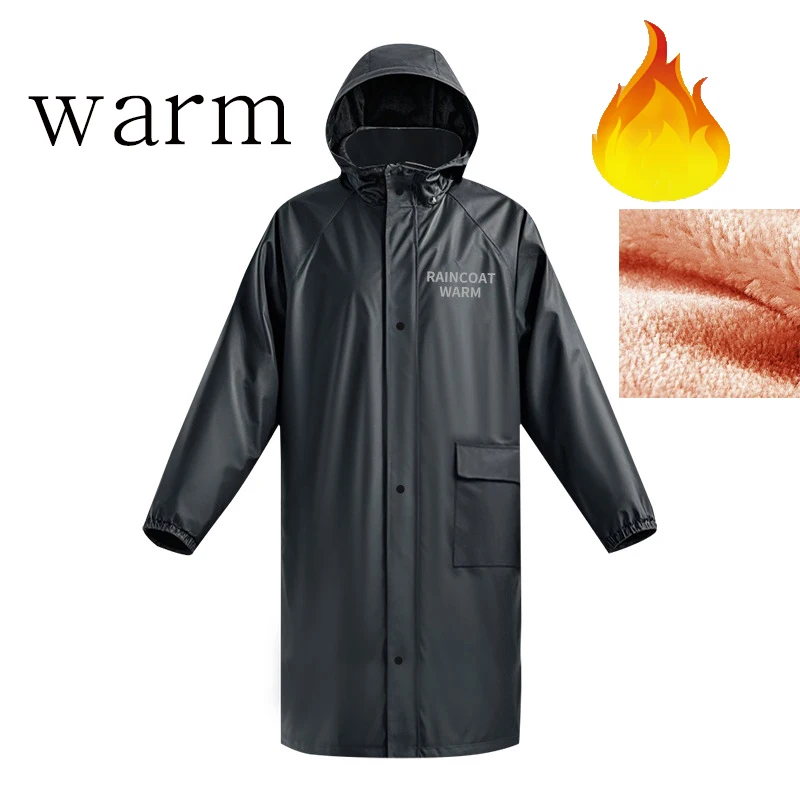 Keep Warm Raincoats Flannel Men Women Breathable Rain Coat Hiking Camp Fishing Rain Gear Outdoor Rainwear Motorcycle Bike