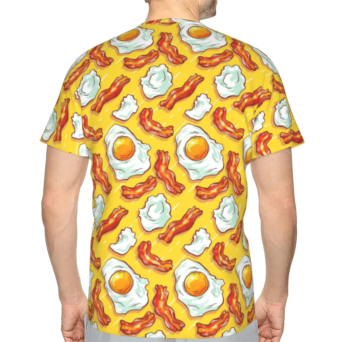 Fried Egg Bacon Gourmet Energy Breakfast 100% Cotton T-Shirt Men'sClassic T Shirts Men Round Neck Short Sleeve