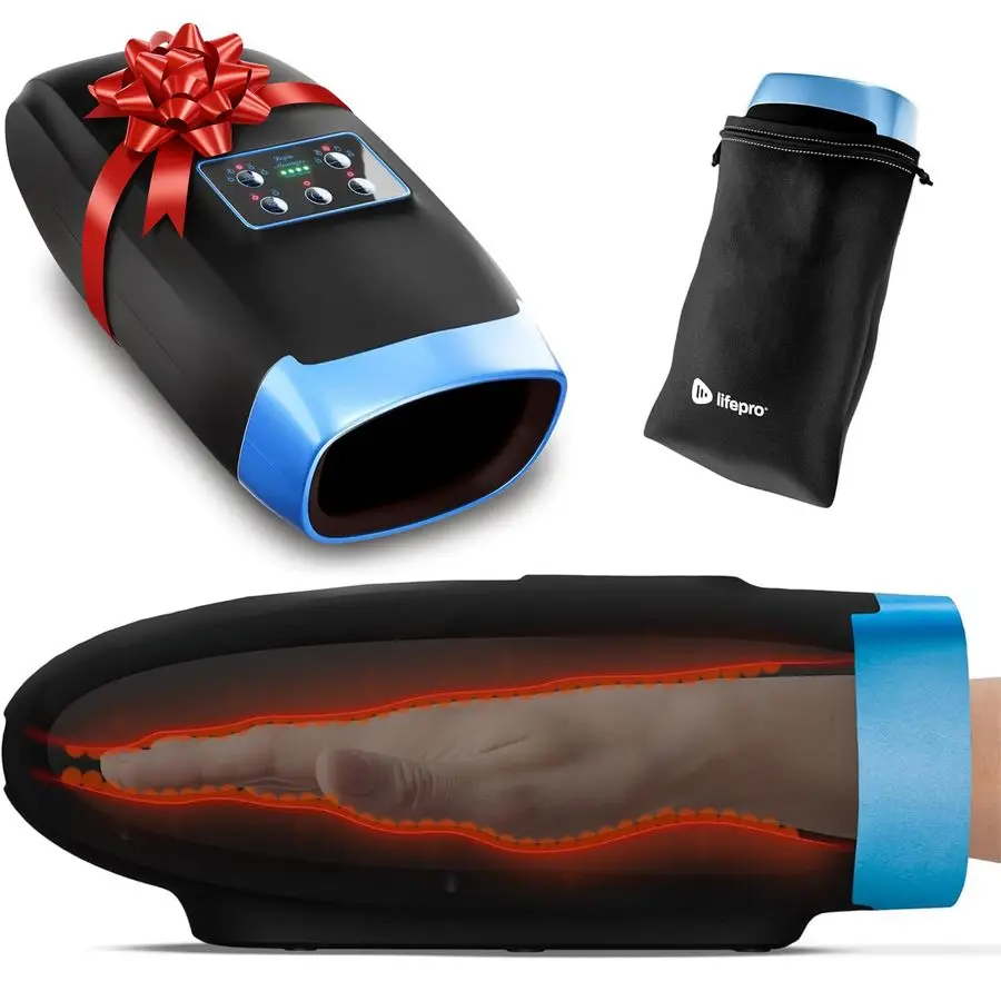 Massaggiatore per mani Legra con calore e compressione Massaggiatore per dita, polso e palmo con 5 modalità di terapia dei punti di pressione per sensibili