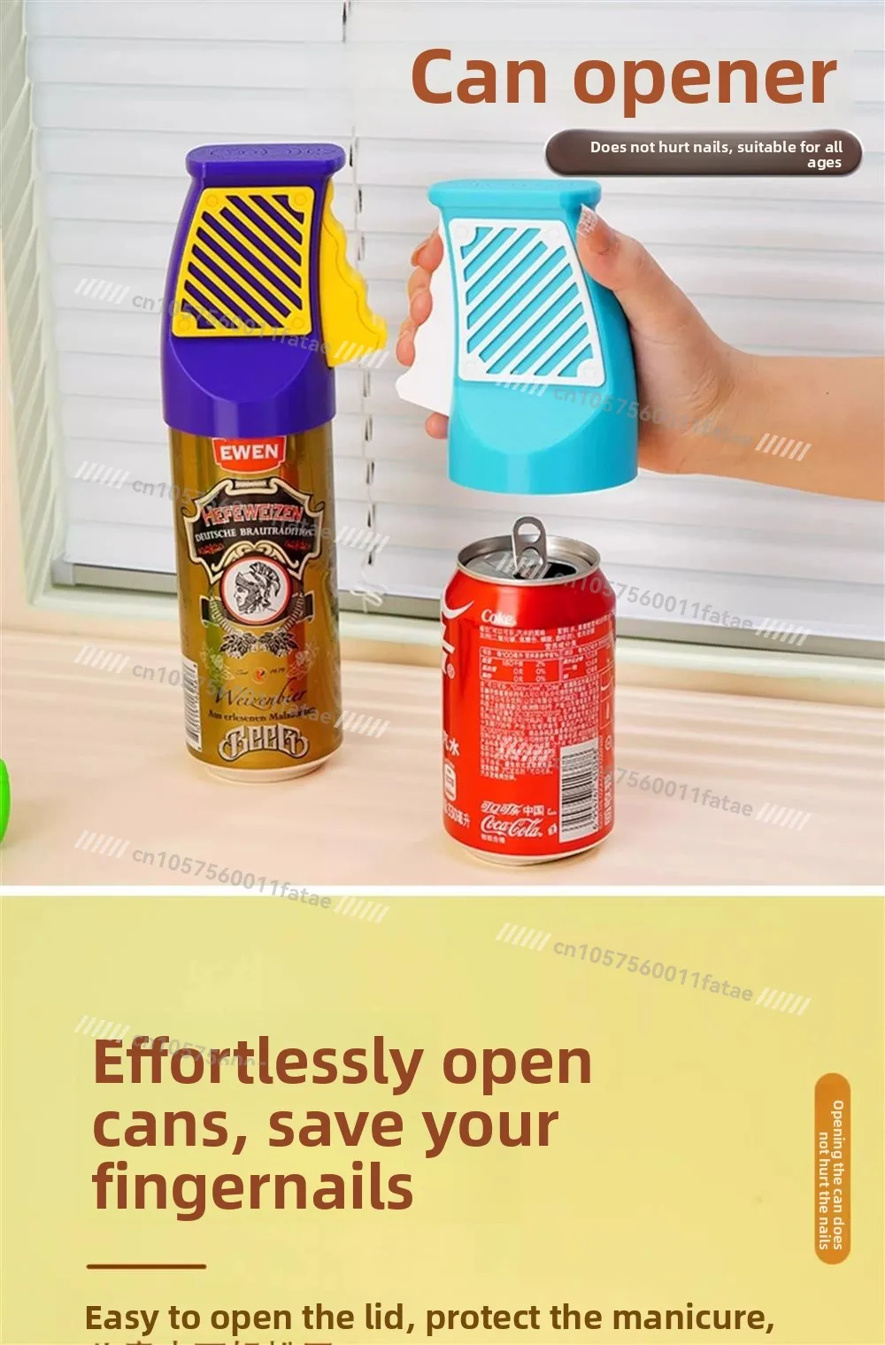 Can Opener, Beverage Can Opener, Portable and Multi-functional Household Without Damaging Nails