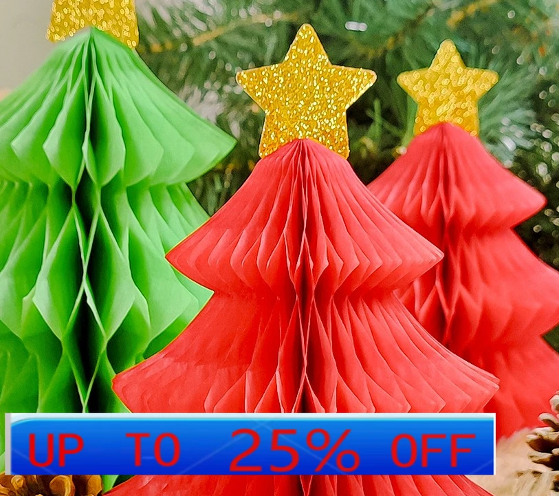 

LMM Christmas Party Theme Honeycomb Ball Decoration Venue Arrangement Christmas Tree Paper Latte Flowers
