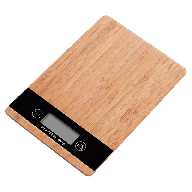 

Bamboo Kitchen Scales, LCD Display, Digital Scales Up To 5 Kg, Kitchen Scales Baking