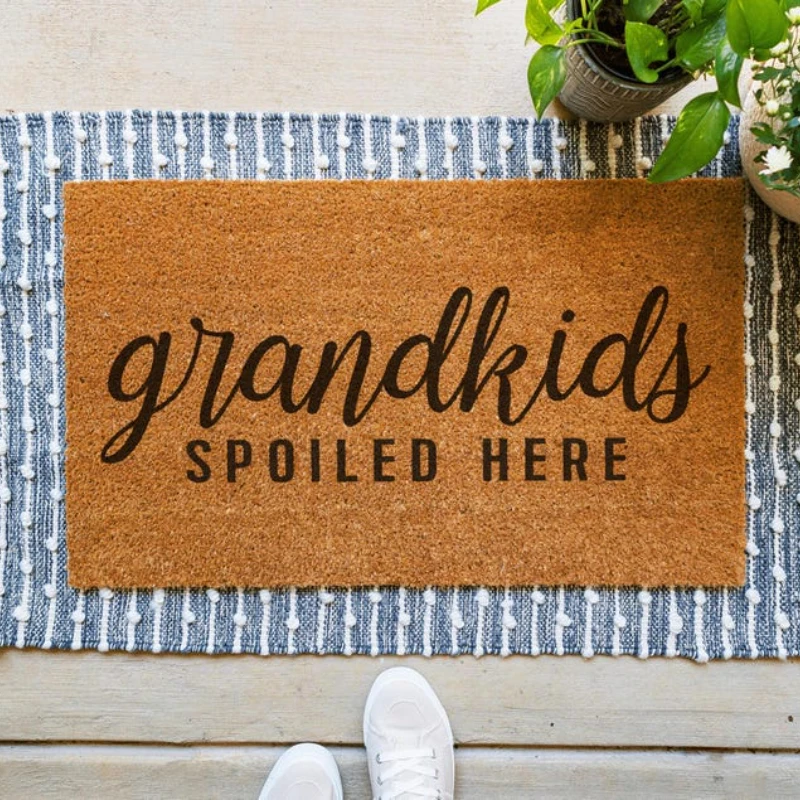 

Personalized Coconut Coir Doormat Custom Logo Text Door Mat For Grandparents Grandma Mom Welcome Mat Mothers Day Birthday Gift