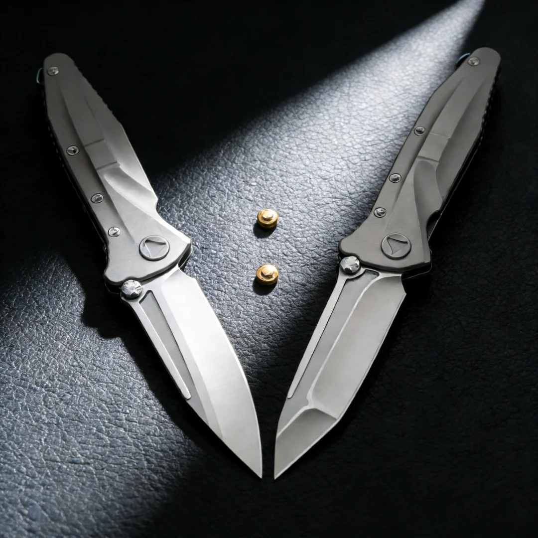 

Delta - Multi-functional folding knife, D2 steel titanium handle, ceramic ball bearing, portable emergency knife
