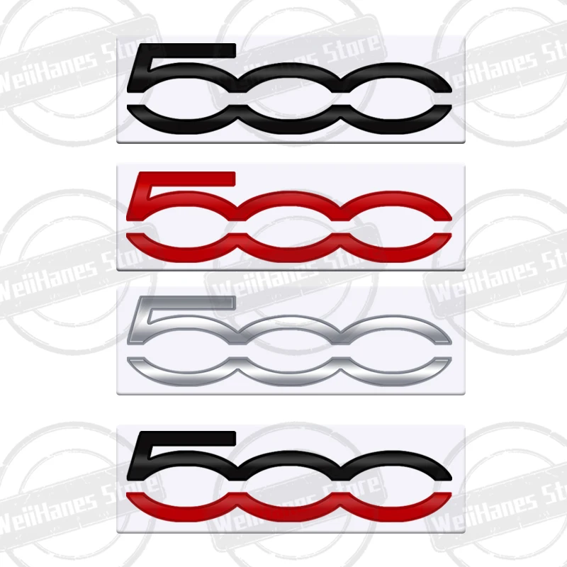 Metal 3D For Fiat Abarth 500 Badge Letter Logo Car Rear Trunk Body Sticker Emblem 500L 500X 500C 500E PANDA PUNTO Accessories