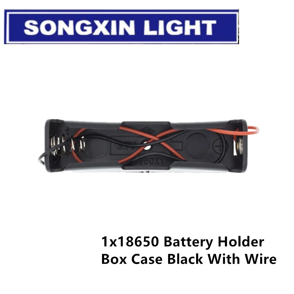 SAMIROB New And Original Plastic Standard Size AA/18650 Battery Holder Box Case Black With Wire Lead 3.7V/1.5V Clip