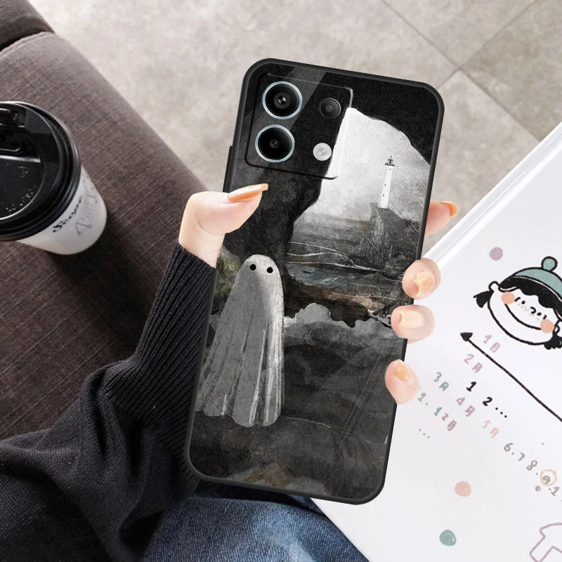 Capa fantasma fofa para xiaomi redmi note 13 pro 9 10 11 12 14 pro 11s 12s capa para redmi 12c 13c 14c 10c