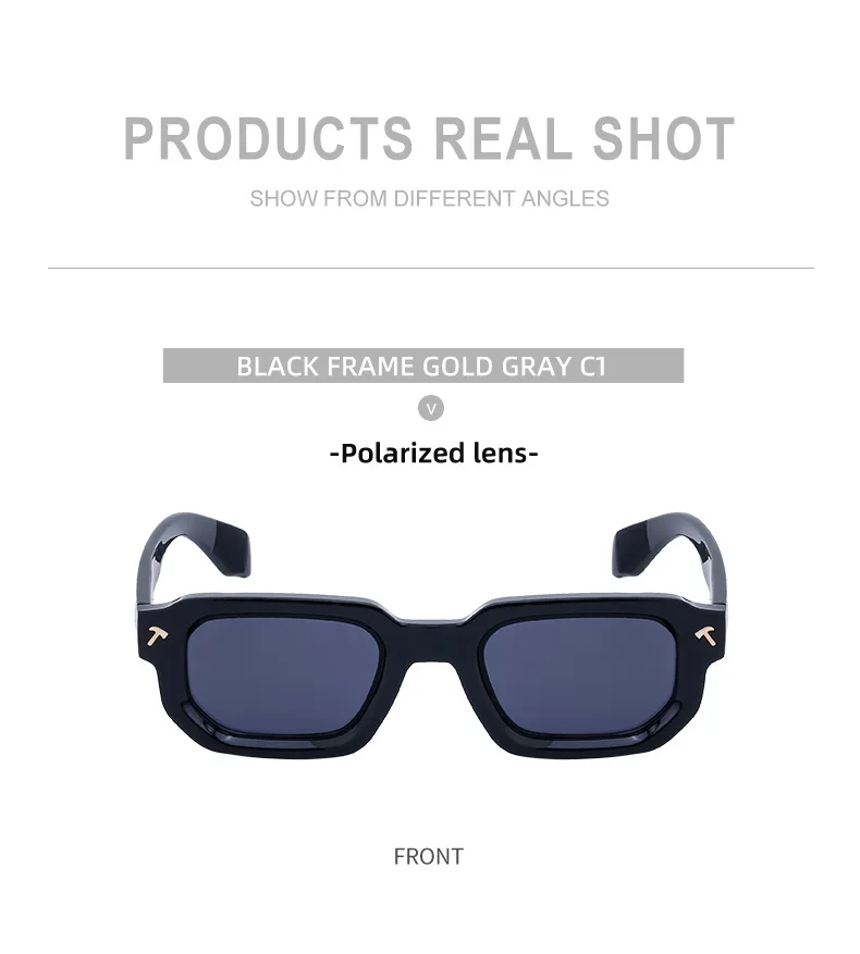 Polarisierte quadratische Sonnenbrille für Herren 2026 – Luxus-Designer-Neuheit, modische rechteckige Sonnenbrille für Damen, Fahrerbrille, Eyewear – Detail 12