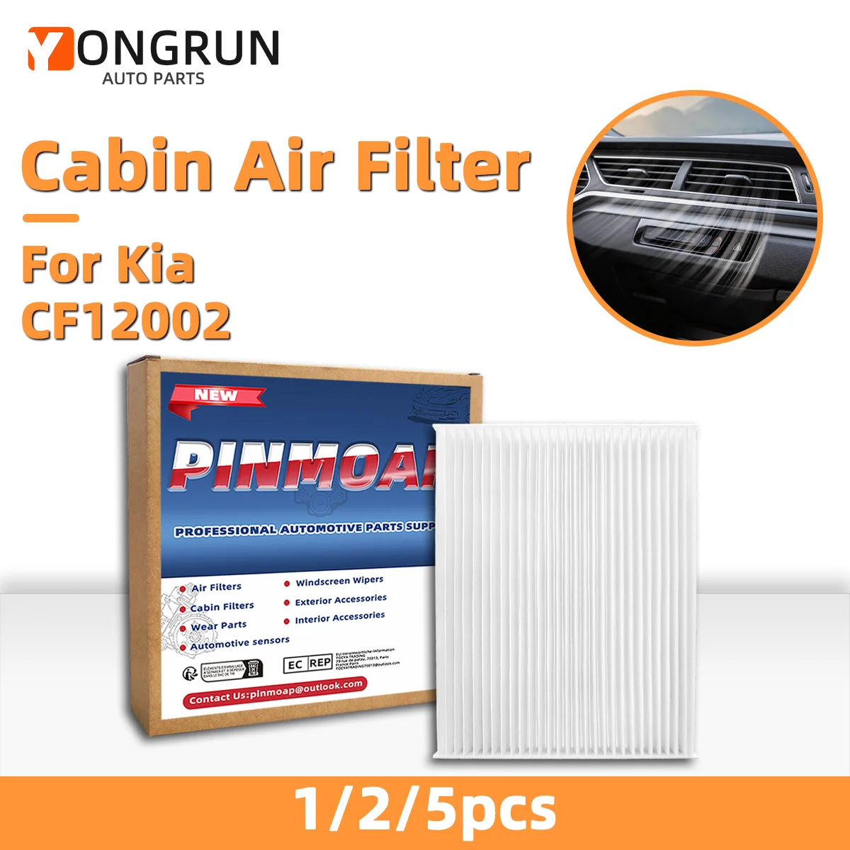 Innenraumluftfilter CF12002 verbessert den Fahrkomfort, passend für KIA Soul EV 2014-2019, 97133-B2000, XC10391, CAF1921P, CU21009, WCAF1921. – Detail 1
