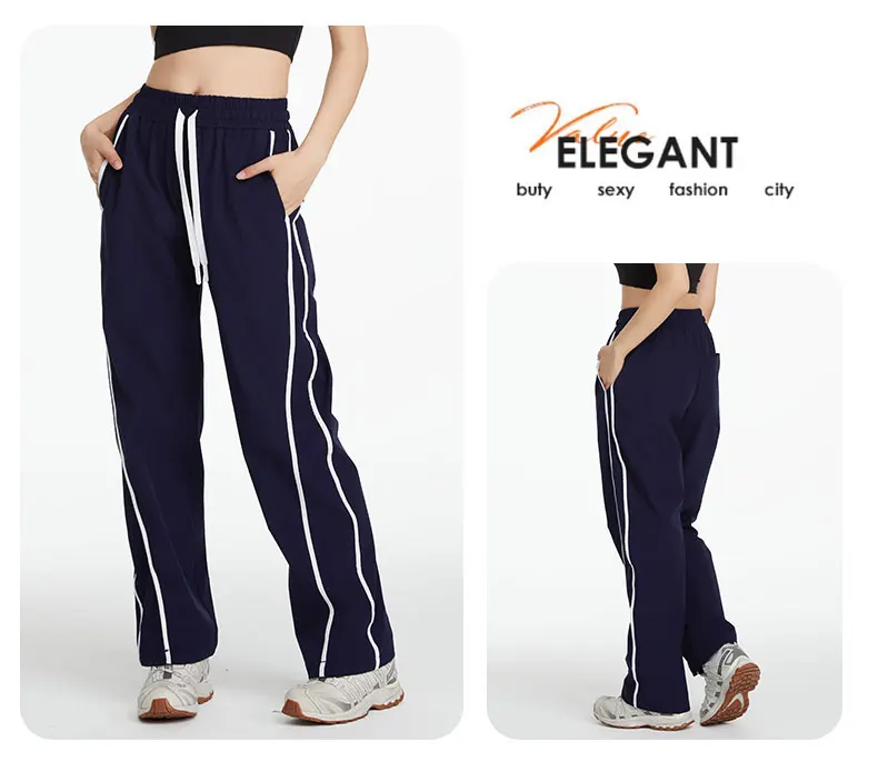Sport-Hose für Damen, Sommer, kühl, winddicht, Outdoor-Bergsteigerhose, locker geschnitten, lässige Weitbein-Hose, schnelltrocknend, Sonnenschutz-Hose – Detail 4